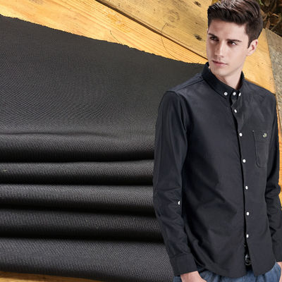 Solid 160GSM 100% Polyester 160D ATY Yarn Woven Cavalry Twill Gabardine Men Shirting Fabric