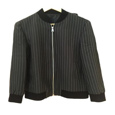 Toy 200D Polyester Woven White Stripe Suiting Fabric Men Jacket Cloth Live Show High-