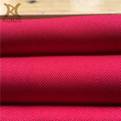 150D*150D Red Wavy Weft Woven Herringbone Fabric for Medium Weight Backpacks and Coats