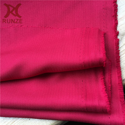 150D*150D Red Wavy Weft Woven Herringbone Fabric for Medium Weight Backpacks and Coats