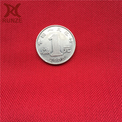 150D*150D Red Wavy Weft Woven Herringbone Fabric for Medium Weight Backpacks and Coats