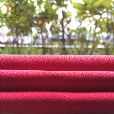 150D*150D Red Wavy Weft Woven Herringbone Fabric for Medium Weight Backpacks and Coats