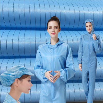 100D Polyester Twill Anti Static ESD Stripes Fabric for Clearing Room Overoll Material