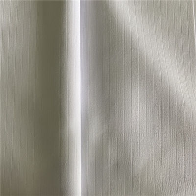 Polyester Cotton 5MM Stripes Optical White TC Anti Static Fabric For Medical Uniforms