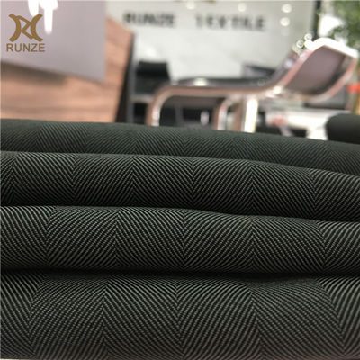 Medium Weight Black Yarn Woven Herringbone Fabric for Formal Causal Blazers 100D*100D