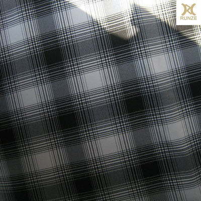 Technics Woven Black and White Check Plaid Cation Polyester Fabric for Coat and Jacket