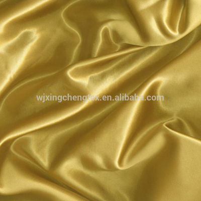 Flame Retardant 100% Polyester Woven Gold Satin Fabric For Apparel