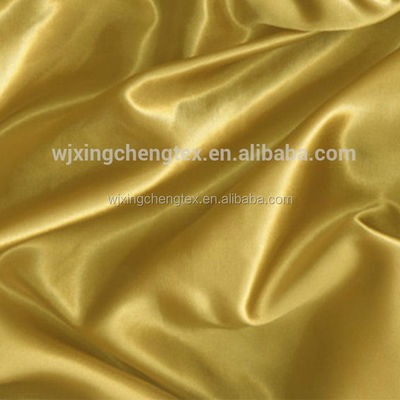 Flame Retardant 100% Polyester Woven Gold Satin Fabric For Apparel