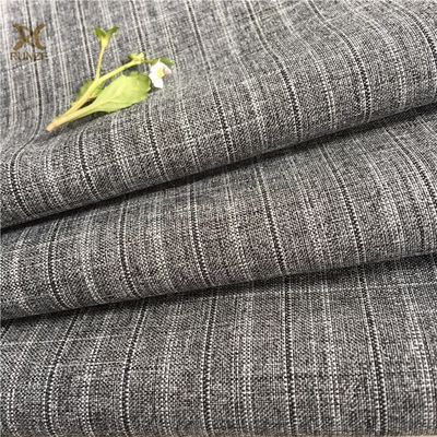 Density customized Woven Black And White Yarn Double Stripes Fabric For Suits Outfits