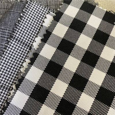 Checks Fabric Yarn Dyed Black and White Paisley Suit Polyester Woolen Blazer Fabric