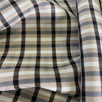 Style TWILL 190gsm Polyester Cation Check Woolen Like Tweed Fabric for Suits Jacket Outfit