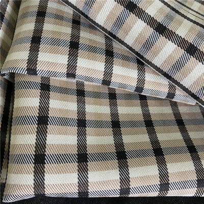 Style TWILL 190gsm Polyester Cation Check Woolen Like Tweed Fabric for Suits Jacket Outfit