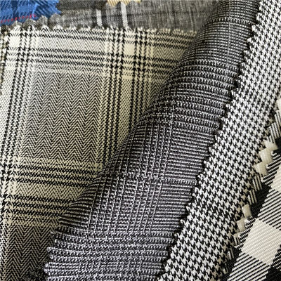 Polyester Fiber Woven Yarn Dyed Checks Fabric For Dresses Suits Pants Jackets