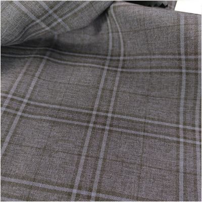 Shrink-Resistant 100% Polyester Plain Woven Dyed Yarn Fabric for School Uniform Suit