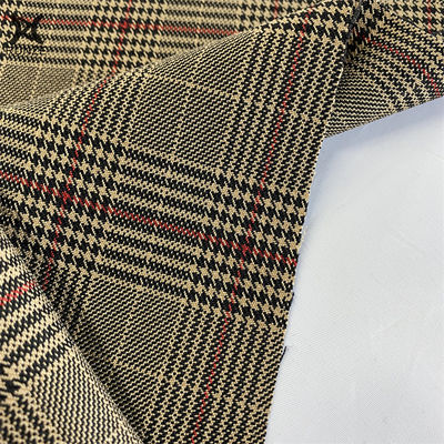 Medium Weight Recycled Polyester Woven RPET Yarn Dyed Check Fabric for Blazers and Formal Suits