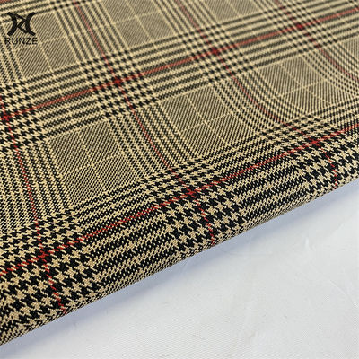 Medium Weight Recycled Polyester Woven RPET Yarn Dyed Check Fabric for Blazers and Formal Suits