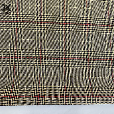 Medium Weight Recycled Polyester Woven RPET Yarn Dyed Check Fabric for Blazers and Formal Suits