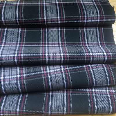 Polyester Yarn Dyed Twill Woven Four-Color Lattice Fabric for Lady Dress Grid Suiting Cloth