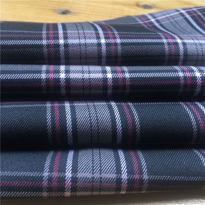 Polyester Yarn Dyed Twill Woven Four-Color Lattice Fabric for Lady Dress Grid Suiting Cloth