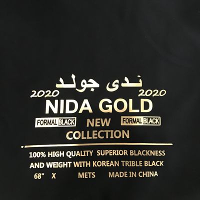 TWILL Style 68 Inches Jet Black Good Color Fastness Polyester Fabric For Dubai Abaya