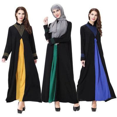 TWILL Style 68 Inches Jet Black Good Color Fastness Polyester Fabric For Dubai Abaya