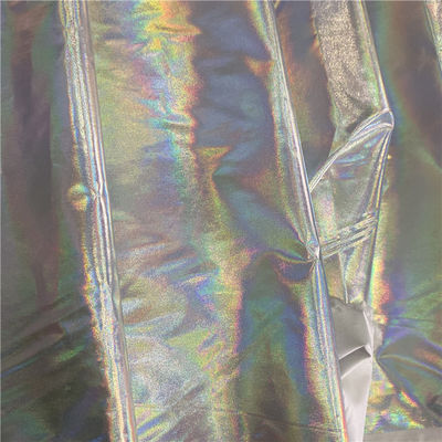 Polyester Jacket Fabric Taffeta Reflective Light Sun Light Cloth Technics Woven For Coat