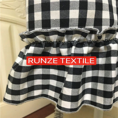 TWILL 300D Polyester Yarn Dyed Woven Black And White Check Fabric Twill Cloth 57/58