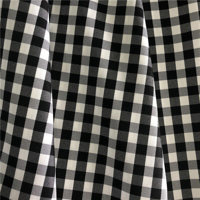 TWILL 300D Polyester Yarn Dyed Woven Black And White Check Fabric Twill Cloth 57/58