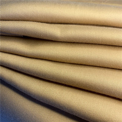 Soft Peached Khaki 150GSM Polyester Spun Yarn Fabric For Women's Blouses and Uniforms