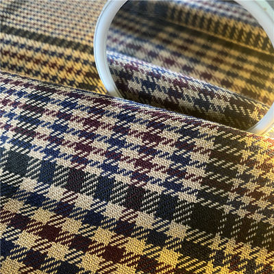 Colorful Heavyweight Twill Woven Poly / Rayon 65/35 Yarn Dyed TR Checks Fabric