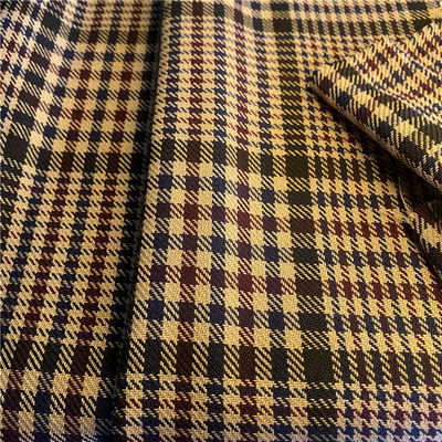 Colorful Heavyweight Twill Woven Poly / Rayon 65/35 Yarn Dyed TR Checks Fabric