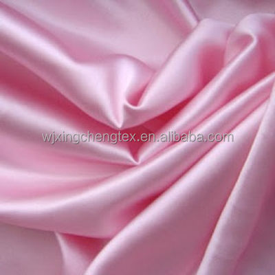 Smooth Durable 100% Polyester Pink Silk Printed Satin Fabric For Saree Sari
