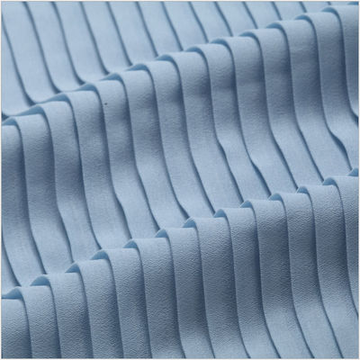 Woven Soft Drooping Polyester Pure Black Plain Pleated Chiffon Crepe Fabric For Lady Clothes Dress Pants