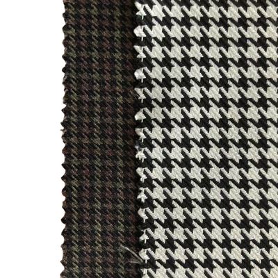 Houndstooth Polyester Yarn Dyed Check Plaid Fabric 100% Polyester for School Uniform
