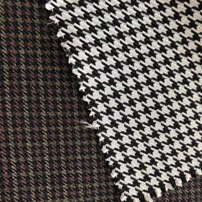 Houndstooth Polyester Yarn Dyed Check Plaid Fabric 100% Polyester for School Uniform