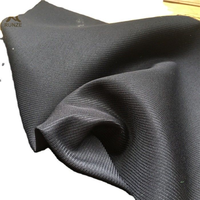 Solid 160GSM 100% Polyester 160D ATY Yarn Woven Cavalry Twill Gabardine Men Shirting Fabric