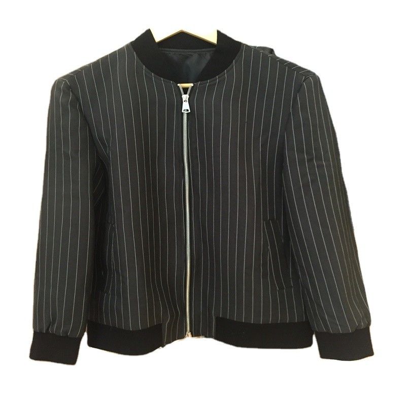 Toy 200D Polyester Woven White Stripe Suiting Fabric Men Jacket Cloth Live Show High-