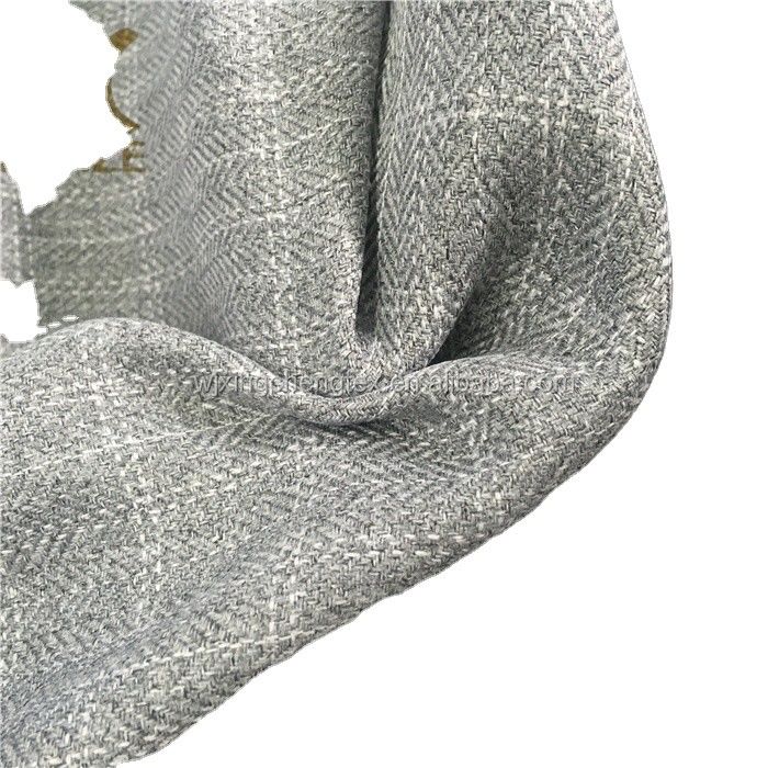 Flexible Herringbone Polyester Twill Fabric 200gsm Plain Dyed