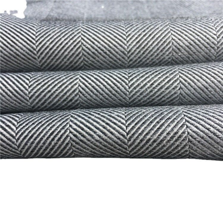 Polyester Woolen Made for Fashion Uniform Winter Coat Herringbone Stripes Fabric