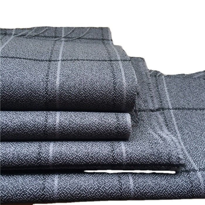 300D Polyester Cationic Big Black Line Checks Fabric for Outdoor Jackets Plaid Style