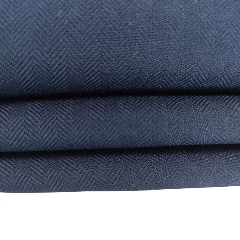Men's Suit and Jacket Fabric Sustainable 300D Herringbone with 50% Polyester 50% PRET