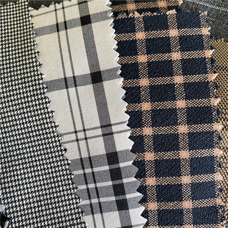 Checks Fabric Yarn Dyed Black and White Paisley Suit Polyester Woolen Blazer Fabric