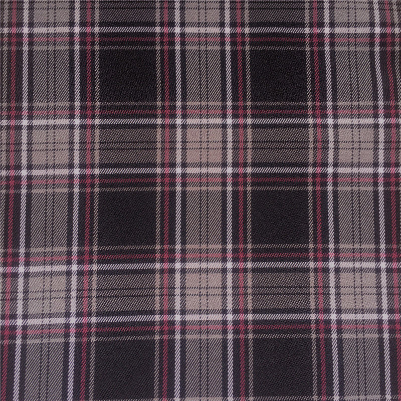 Polyester Yarn Dyed Twill Woven Four-Color Lattice Fabric for Lady Dress Grid Suiting Cloth