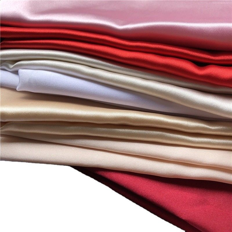 100% Polyester Sateen Cloth Side To Side Stretch and Shiny Satin Fabric for Lady Dress