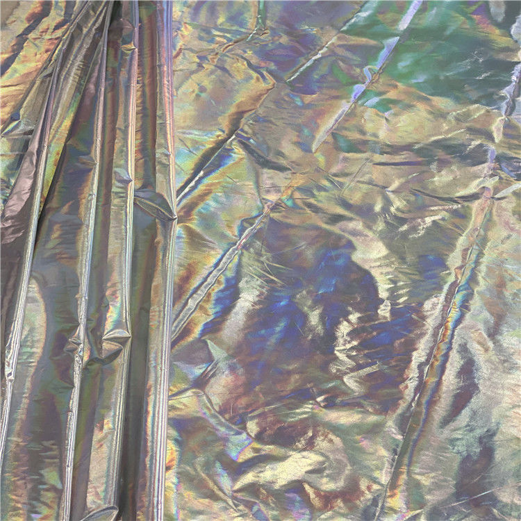 Polyester Jacket Fabric Taffeta Reflective Light Sun Light Cloth Technics Woven For Coat