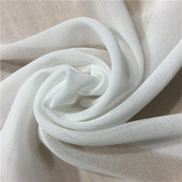 100% Recycled Polyester Chiffon Bead Fabric In Crepe Pattern Width 58/60inch